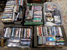 Eleven boxes of DVD's and CD's