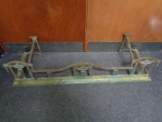 A brass Art Nouveau fire curb