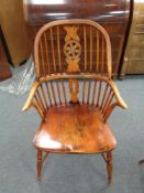 An elm Windsor style armchair