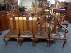A set of four Edwardian Queen Anne style dining chairs (A/f)
