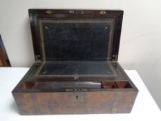 A Victorian walnut writing slope