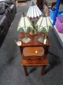 A nest of two hardwood tables,