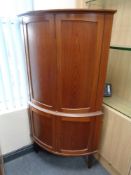 A mid century Danish teak double corner cabinet