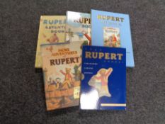 Five reproduction Rupert the Bear 1940's annuals