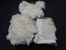 Three boxes of twentieth century linen