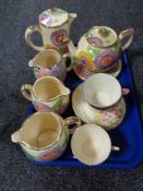 A tray of six piece Arthur Wood hand painted tea service, Phoenix ware hand painted cup and saucer,