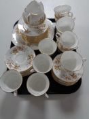 A tray of thirty eight pieces of Colclough Avon tea china