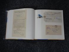 An album of World War II and later military photographs of ships and ephemera