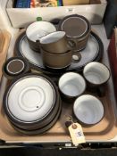 A tray of eighteen pieces of Hornsea Contrast tea and dinner ware