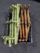 Two vintage concertina wooden racks