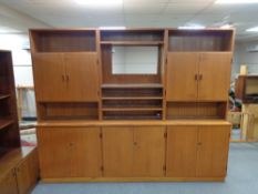 A mid century Danish teak wall unit