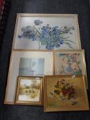 Mike Knight : An Arched Stone Bridge Spanning a River with White-washed House Beyond,