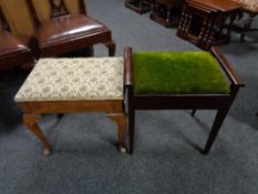 Two Edwardian piano stools