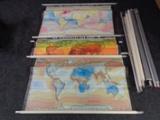 Six twentieth century pull down educational posters - Atmospheric pressure