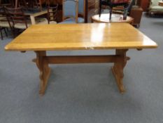 An oak refectory dining table
