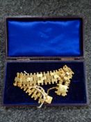 An antique yellow metal bracelet, no marks.