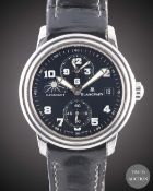 A GENTLEMAN'S STAINLESS STEEL BLANCPAIN LEMAN DAY & NIGHT DUAL TIME ZONE WRIST WATCH CIRCA 2001,