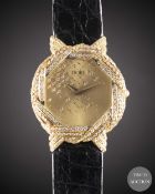 A LARGE SIZE 18K SOLID GOLD & DIAMOND ETOILE WRIST WATCH CIRCA 1990s Movement: Quartz. Case: