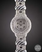 A LADIES 18K SOLID WHITE GOLD & DIAMOND THE ROYAL DIAMOND BRACELET WATCH CIRCA 1990s WITH ORIGINAL