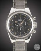 A GENTLEMAN'S STAINLESS STEEL OMEGA SPEEDMASTER '57 TRIBUTE CHRONOGRAPH BRACELET WATCH DATED 2017,
