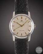 A GENTLEMAN'S STAINLESS STEEL OMEGA SEAMASTER WRIST WATCH CIRCA 1961, REF. 14759 SC-61 WITH GOLD 