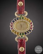 A SET OF THREE LADIES 18K SOLID GOLD, DIAMOND, SAPPHIRE, RUBY, EMERALD & OTHER GEMSTONE ETOILE WRIST