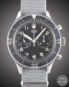 A GENTLEMAN'S STAINLESS STEEL GERMAN MILITARY HEUER BUND FLYBACK CHRONOGRAPH WRIST WATCH CIRCA 1970,