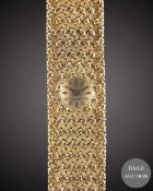 A LADIES 9CT SOLID GOLD OMEGA BRACELET WATCH CIRCA 1960s Movement: Manual back-wind, signed Omega,