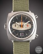 A GENTLEMAN'S STAINLESS STEEL BREITLING CHRONOMATIC CHRONOGRAPH WRIST WATCH CIRCA 1969, REF. 2111