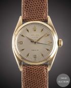 A GENTLEMAN'S 9CT SOLID GOLD ROLEX OYSTER PRECISION WRIST WATCH CIRCA 1959, REF. 6426 WITH 3-6-9 