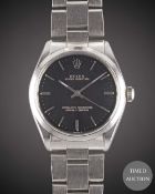 A GENTLEMAN'S STAINLESS STEEL ROLEX OYSTER PERPETUAL BRACELET WATCH CIRCA 1976, REF. 1002 WITH GLOSS