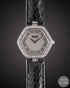 A LADIES 18K SOLID WHITE GOLD & DIAMOND MONTEGA WRIST WATCH CIRCA 1990s, WITH ORIGINAL DIAMOND SET