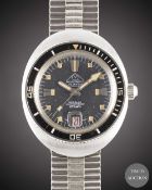 A GENTLEMAN'S STAINLESS STEEL MONDAINE AUTOMATIC DIVERS BRACELET WATCH CIRCA 1970, WITH 