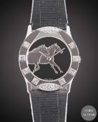 A GENTLEMAN'S SIZE 18K SOLID WHITE GOLD & DIAMOND CORUM FOR ASPREY WRIST WATCH CIRCA 1990s, WITH A