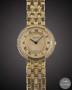 A LADIES 18K SOLID YELLOW GOLD & DIAMOND GUCCI BRACELET WATCH CIRCA 1990s, REF. 751L Movement: