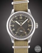 A GENTLEMAN'S STAINLESS STEEL BRITISH MILITARY CYMA W.W.W. WRIST WATCH CIRCA 1945, PART OF THE 
