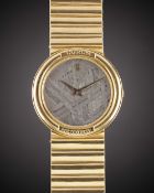 A GENTLEMAN'S SIZE 18K SOLID YELLOW GOLD CORUM METEORITE BRACELET WATCH CIRCA 1990s, REF. 50451-