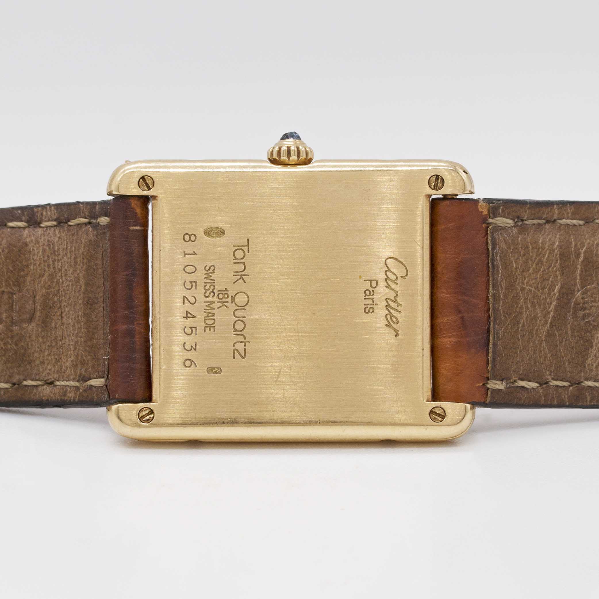 A GENTLEMAN'S SIZE 18K SOLID GOLD CARTIER TANK WRIST WATCH CIRCA 1990s Movement: Quartz, signed - Image 7 of 12