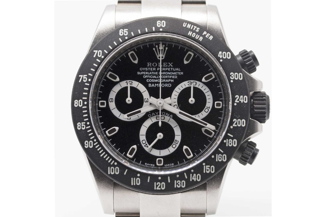 A GENTLEMAN'S MATT GREY & BLACK COATED STAINLESS STEEL BAMFORD ROLEX OYSTER PERPETUAL COSMOGRAPH - Image 12 of 12