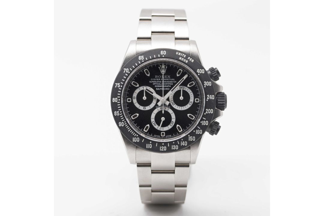 A GENTLEMAN'S MATT GREY & BLACK COATED STAINLESS STEEL BAMFORD ROLEX OYSTER PERPETUAL COSMOGRAPH - Image 4 of 12