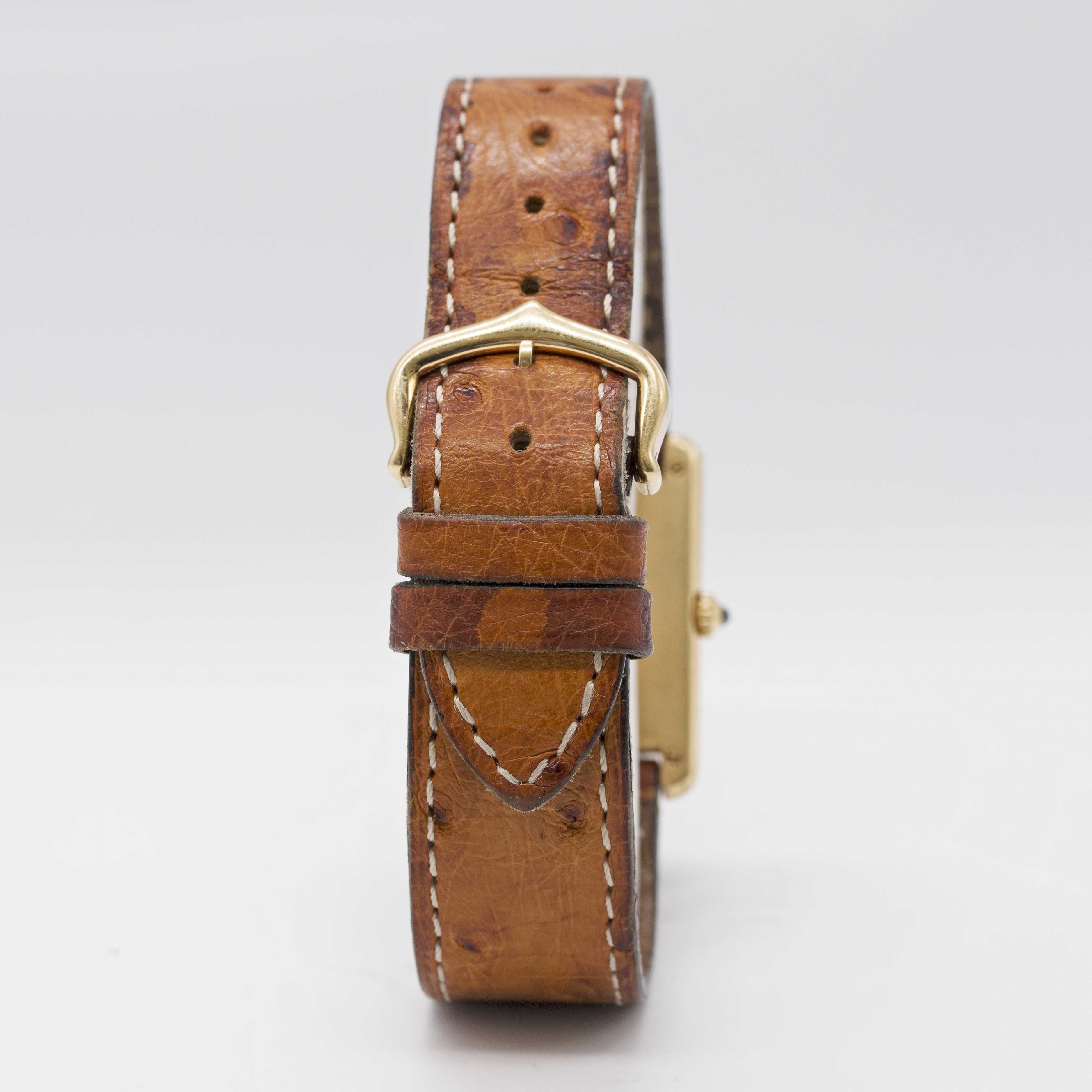 A GENTLEMAN'S SIZE 18K SOLID GOLD CARTIER TANK WRIST WATCH CIRCA 1990s Movement: Quartz, signed - Image 6 of 12
