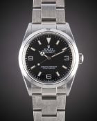 A GENTLEMAN'S STAINLESS STEEL ROLEX OYSTER PERPETUAL EXPLORER BRACELET WATCH DATED 2003, REF. 114270