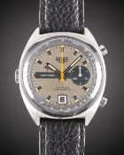A GENTLEMAN'S STAINLESS STEEL HEUER CARRERA AUTOMATIC CHRONOGRAPH WRIST WATCH CIRCA 1970s, REF.