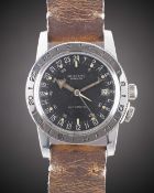 A GENTLEMAN'S STAINLESS STEEL GLYCINE AIRMAN PILOTS WRIST WATCH CIRCA 1966 Movement: 25J, automatic,