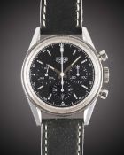 A GENTLEMAN'S STAINLESS STEEL HEUER CLASSIC CARRERA CHRONOGRAPH WRIST WATCH DATED 2008, REF.