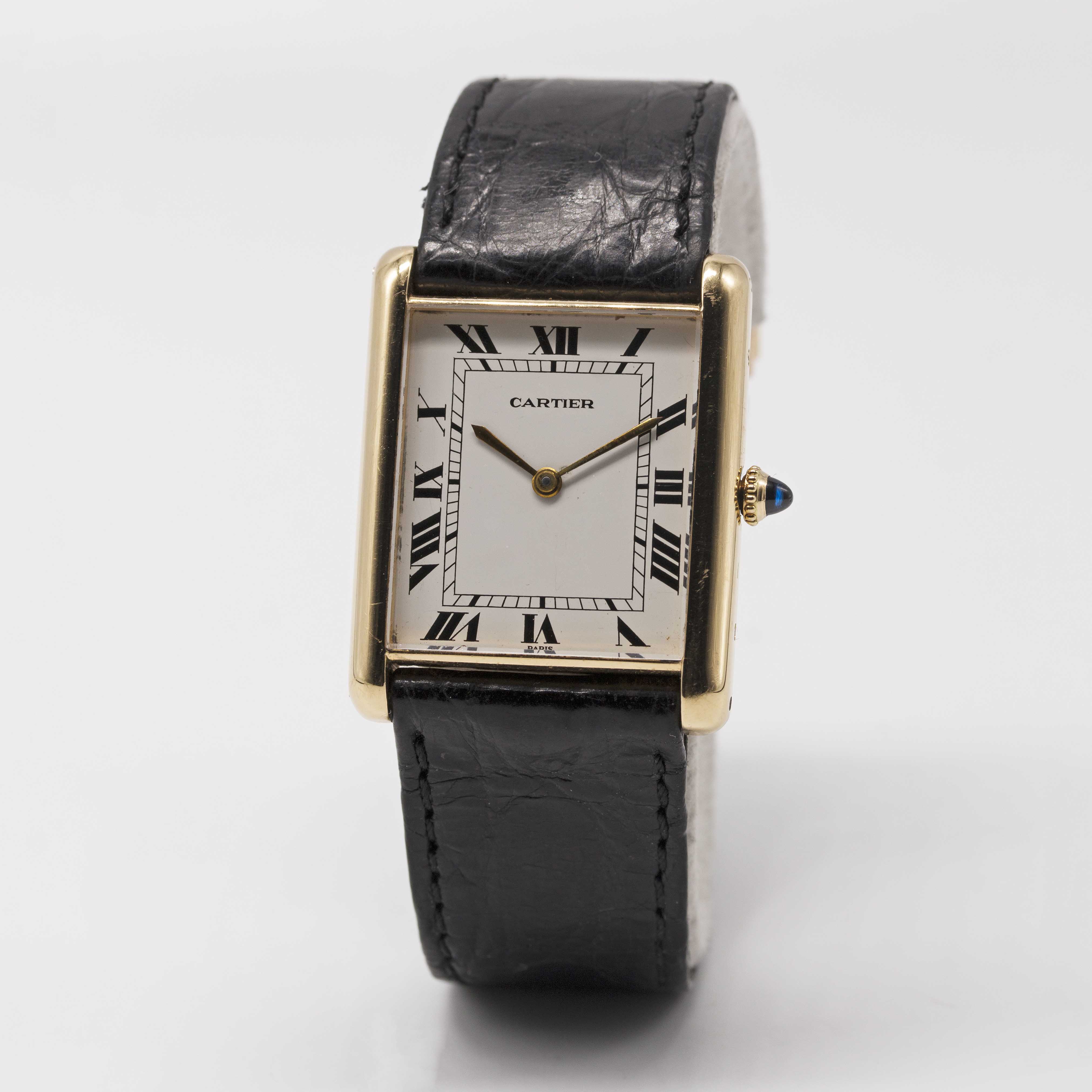 A RARE GENTLEMAN'S LARGE SIZE 18K SOLID GOLD CARTIER TANK "JUMBO" AUTOMATIC WRIST WATCH CIRCA - Image 5 of 14