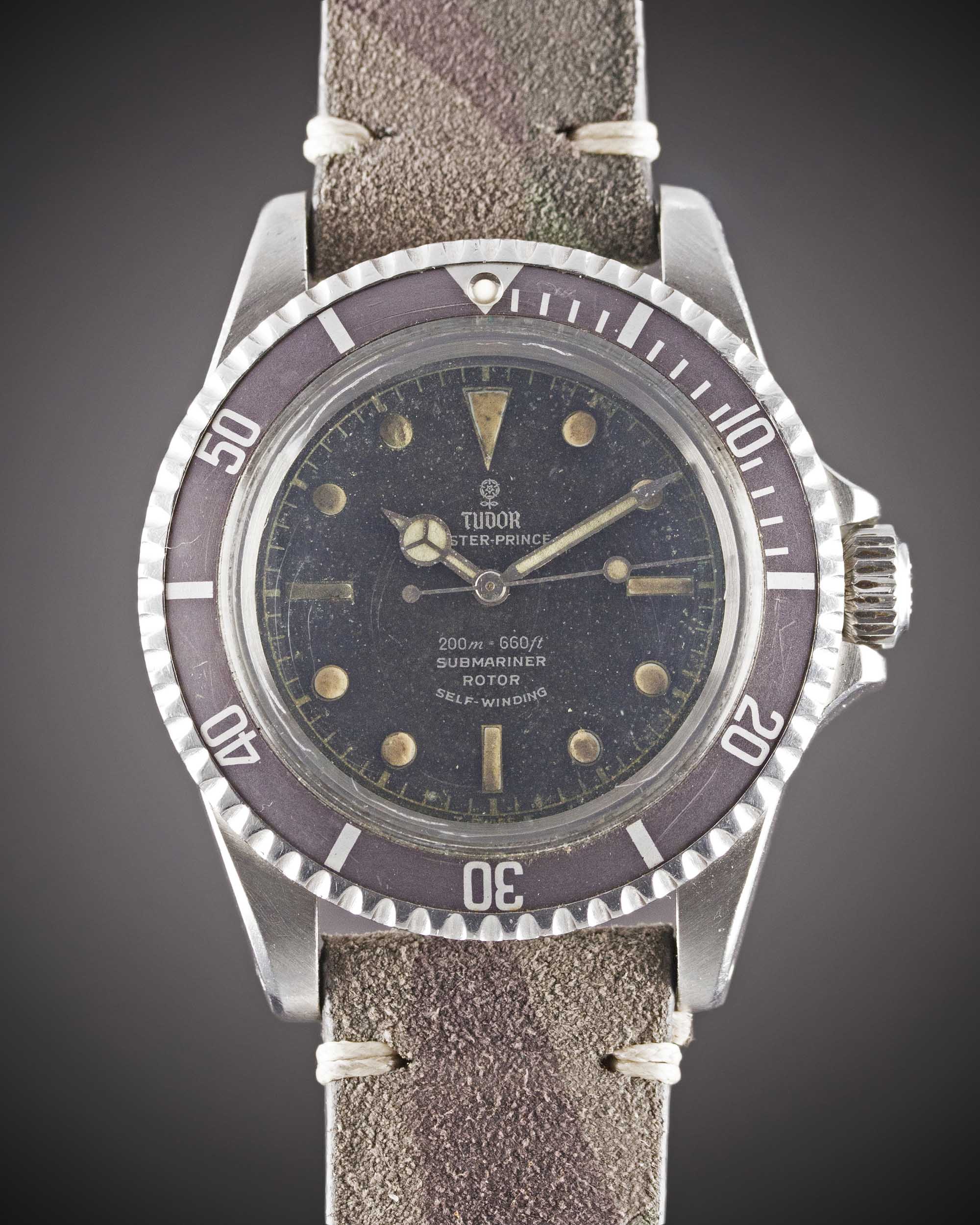 A GENTLEMAN'S STAINLESS STEEL ROLEX TUDOR OYSTER PRINCE SUBMARINER WRIST WATCH CIRCA 1964, REF. 7928