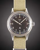 A GENTLEMAN'S STAINLESS STEEL BRITISH MILITARY SMITHS WRIST WATCH DATED 1970 Movement: 17J, manual
