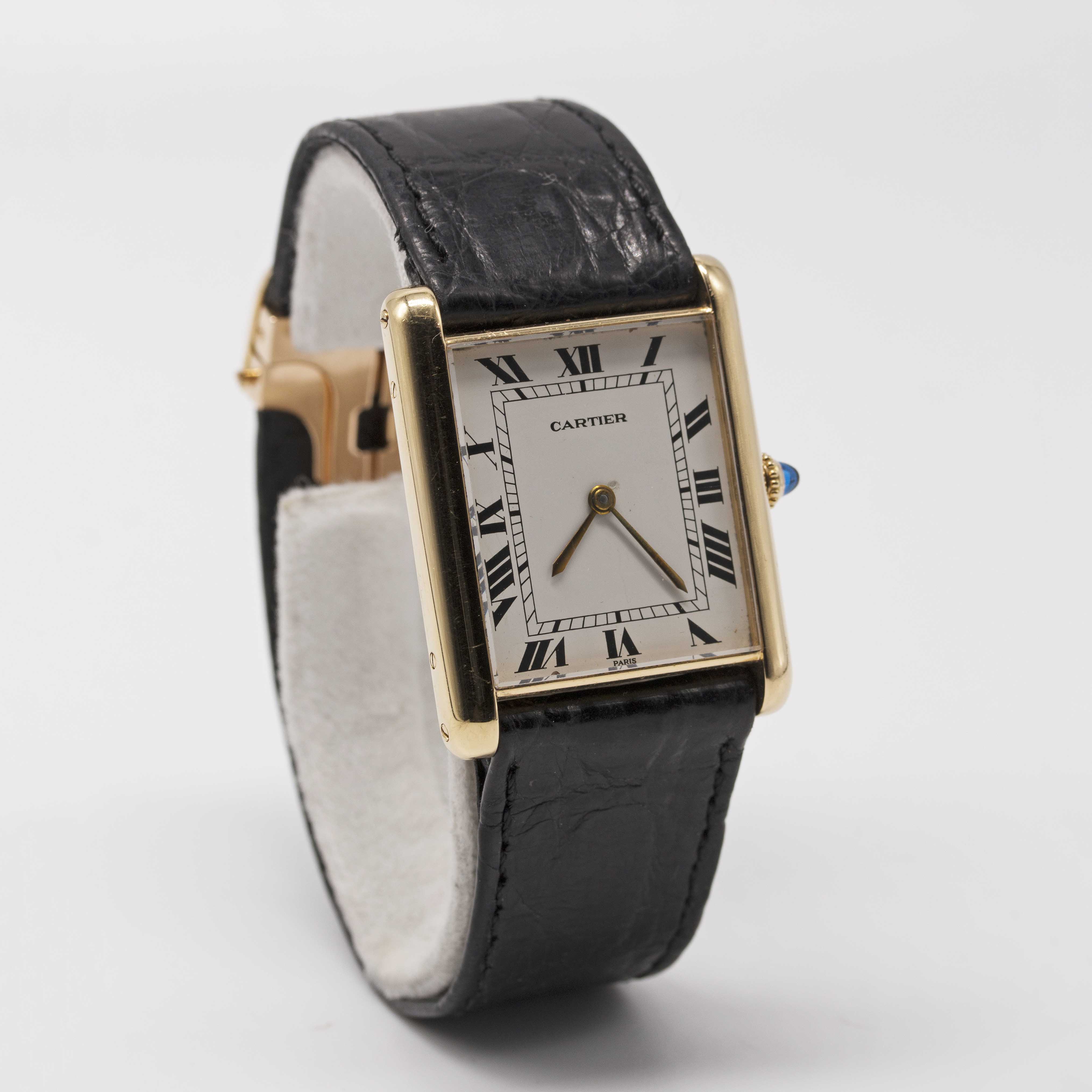 A RARE GENTLEMAN'S LARGE SIZE 18K SOLID GOLD CARTIER TANK "JUMBO" AUTOMATIC WRIST WATCH CIRCA - Image 6 of 14