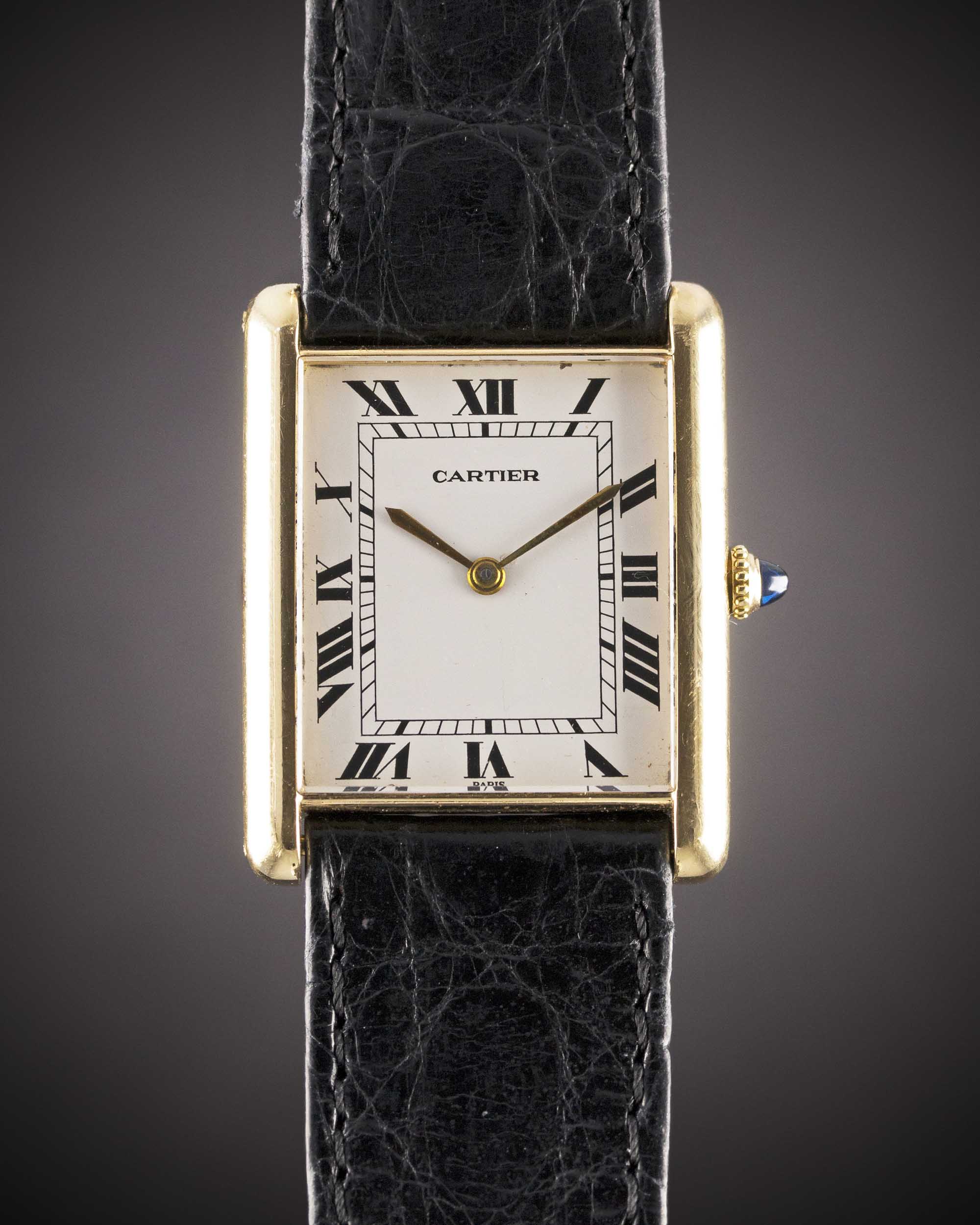 A RARE GENTLEMAN'S LARGE SIZE 18K SOLID GOLD CARTIER TANK "JUMBO" AUTOMATIC WRIST WATCH CIRCA - Image 2 of 14